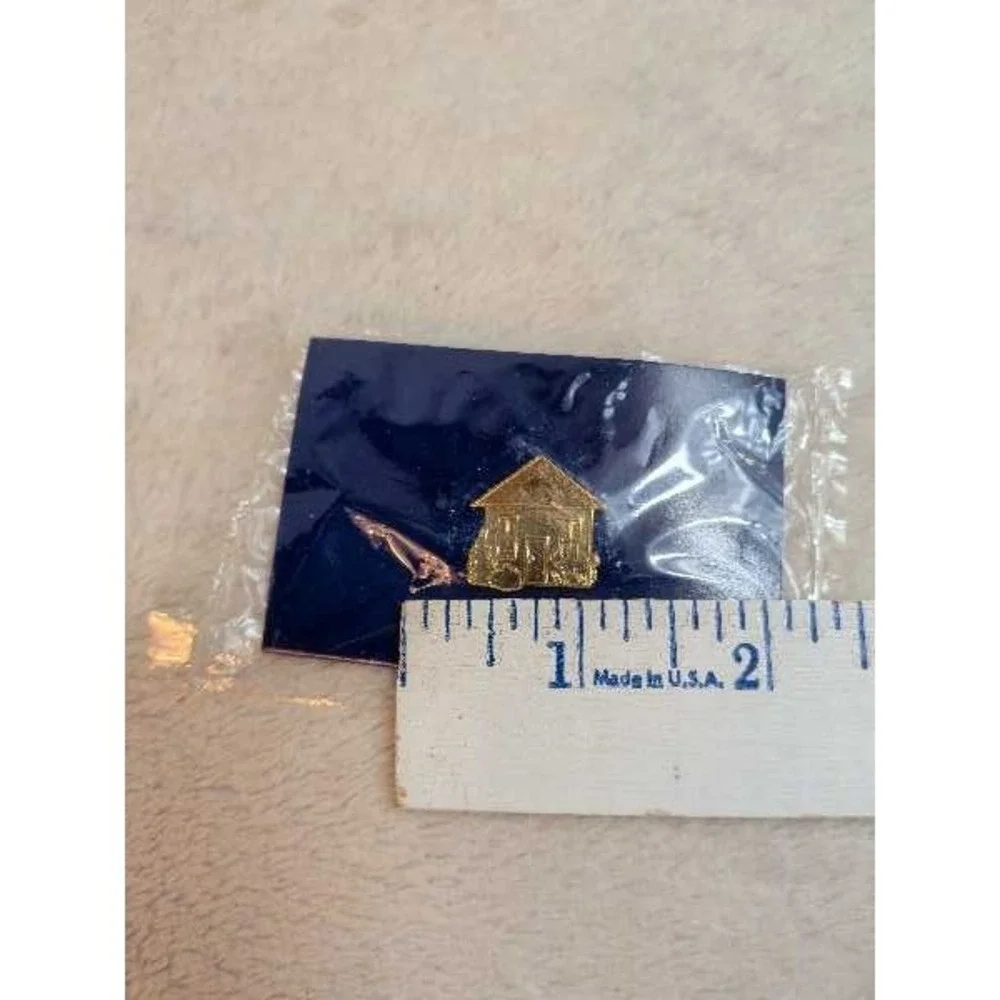 Habitat for Humanity Gold Tone House Lapel Pin Badge Charity Emblem